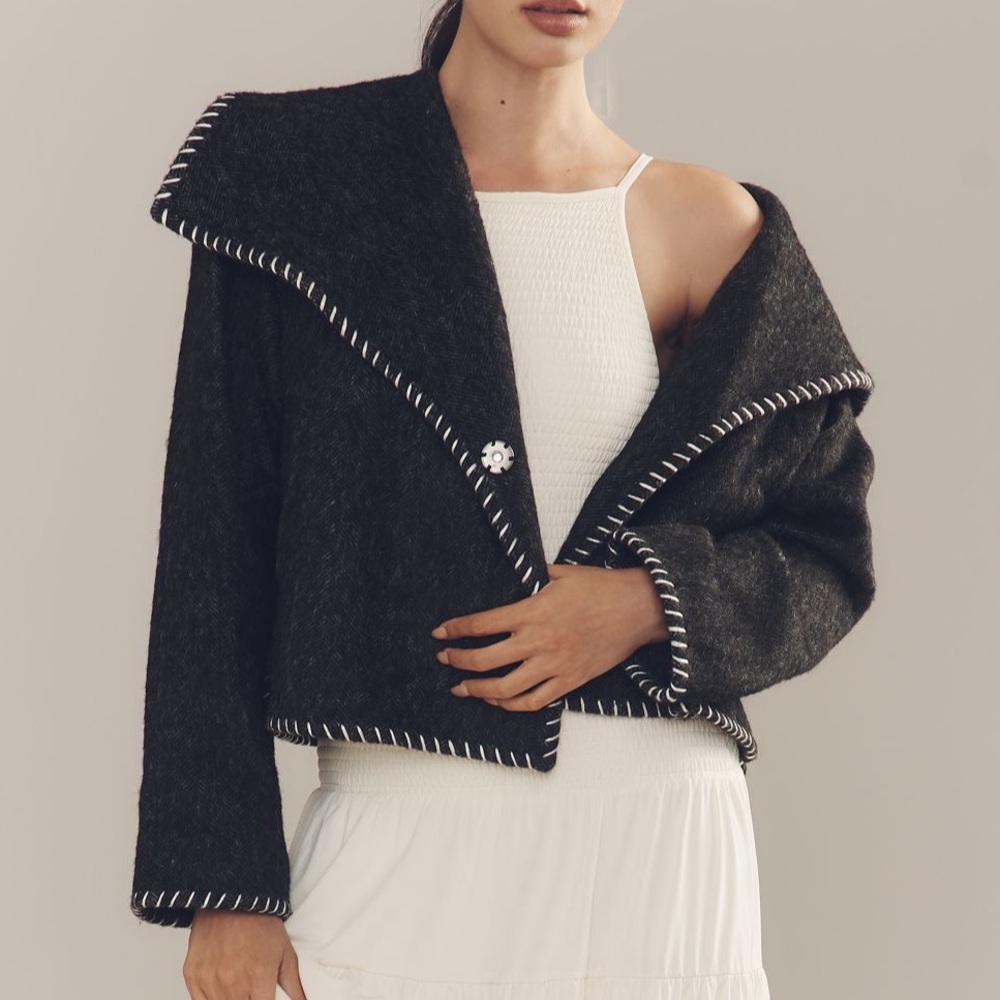 Anthropologie Wool Blend Collared Jacket